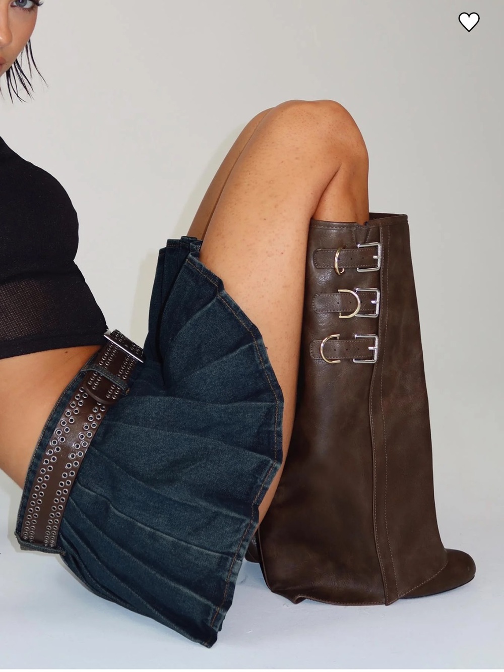 Ritz brown Over-the-Knee Buckle Boots New - Picture 4 of 6